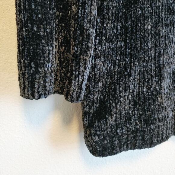 J. Jill Black Long Sleeves Chenille Winter Sweater Sz Medium Petite - Picture 3 of 7